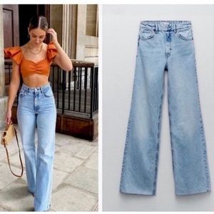 Zara high waist wide leg 90s style jeans NWT